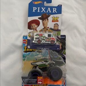 Toy Story Combat Medic Vehicle - Green and White and Monster Truck